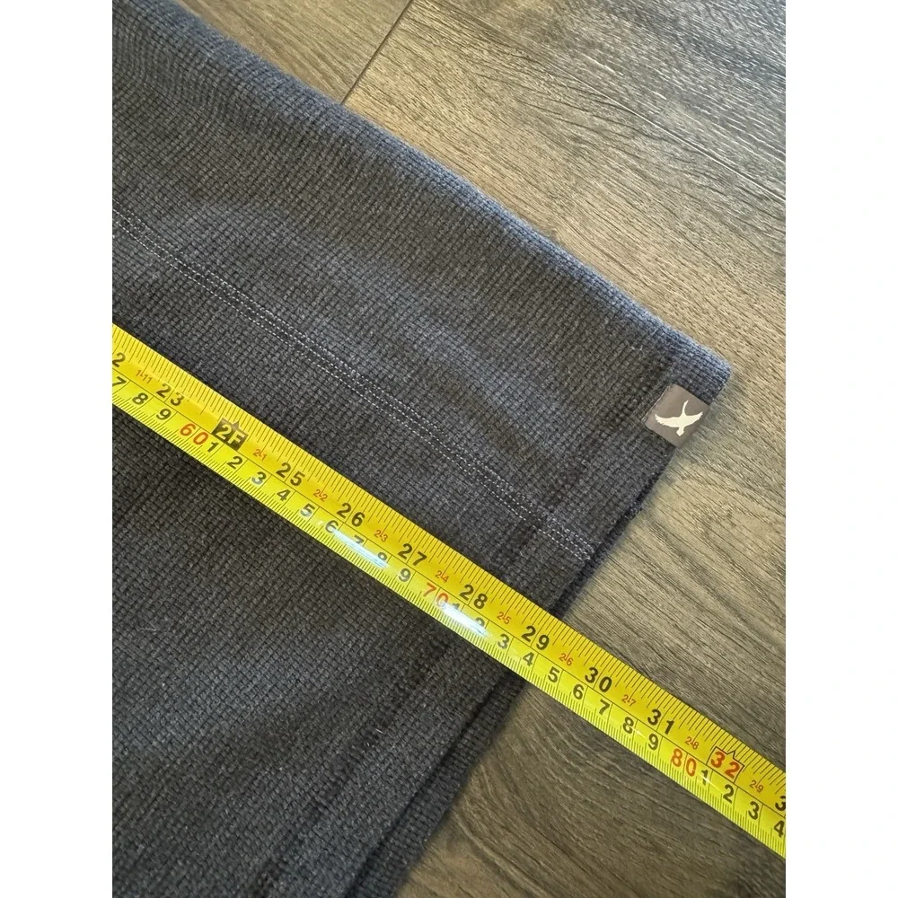 Eddie Bauer Mens XL Thermal Crew‎ Neck Shirt  Charcoal Grey Waffle Knit Casual